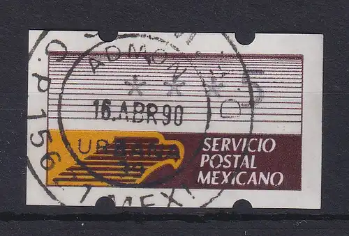 Mexiko Klüssendorf-ATM 1. Ausgabe x-Papier Wert ***5 mit ET-Voll-O 16.4.90