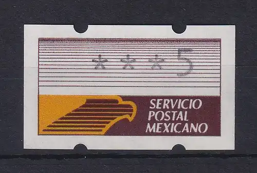 Mexiko Klüssendorf-ATM 1. Ausgabe x-Pap. KLEINSTWERT 5 **
