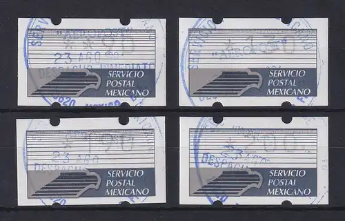 Mexiko Klüssendorf-ATM 2. Ausgabe Satz 90-130-190-200 gestempelt 