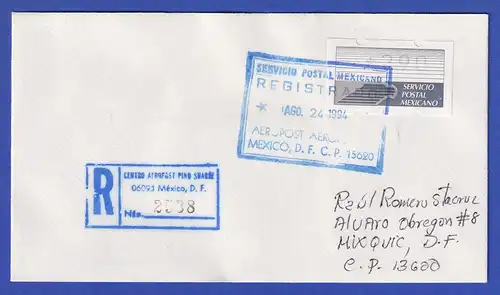 Mexiko Klüssendorf-ATM 2. Ausgabe Wert 290 auf R-Brief 24.8.94