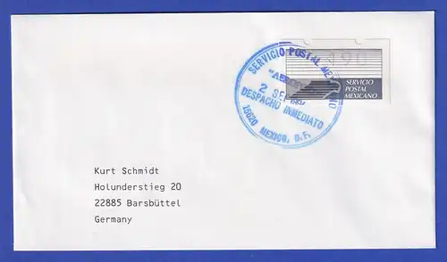 Mexiko Klüssendorf-ATM 2. Ausgabe Wert 190 auf Brief nach D,  2.9.1994