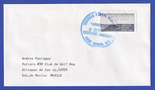 Mexiko Klüssendorf-ATM 2. Ausgabe Wert 130 auf Inlandsbrief  2.9.1994