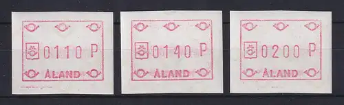 Finnland Aaland 1984 FRAMA-ATM Posthörner,  Mi.-Nr. 1 Satz 110-140-200 **