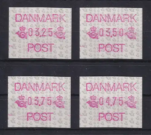 Dänemark 1990 FRAMA-ATM Postembleme,  Mi.-Nr. 1 Satz 3.25-3.50-3.75-4.75 **