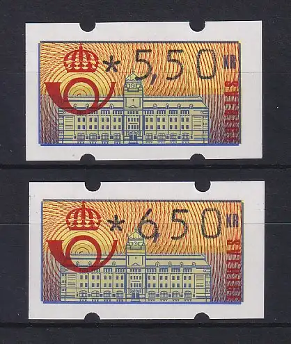 Schweden 1992 Klüssendorf ATM Mi.-Nr. 2 Satz 2 Werte 550-650 **