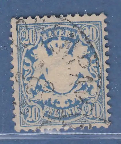 Bayern Wappen 20Pfg Mi.-Nr. 40 b gute Farbe preußischblau sauber gestempelt