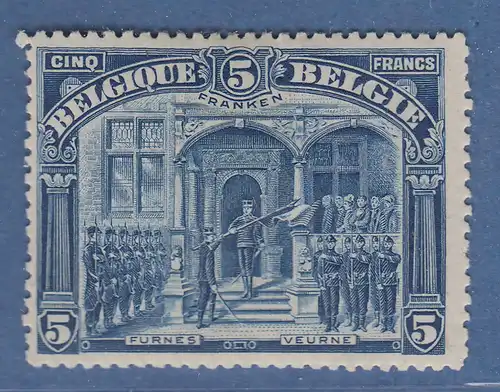 Belgien 1915 Freimarke 5 Fr. mit Inschrift FRANKEN Mi-Nr. 127 A sauber ungebr. *