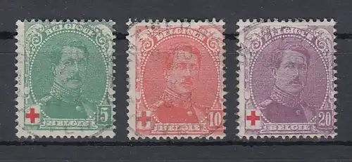 Belgien 1914 Rotes Kreuz Mi.-Nr. 107-109 Satz kpl. gestempelt