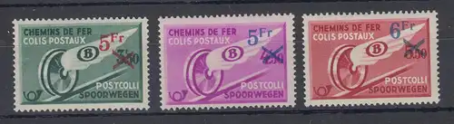 Belgien Postpaketmarken 1938 Mi.-Nr. 11-13 Satz 3 Werte ungestempelt *