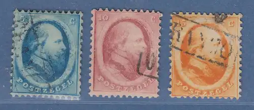 Niederlande 1864 König Willem III. Satz Mi.-Nr. 4-6 kpl. gestempelt