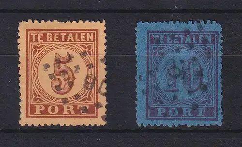 Niederlande Portomarken P 1 II und 2 A gestempelt