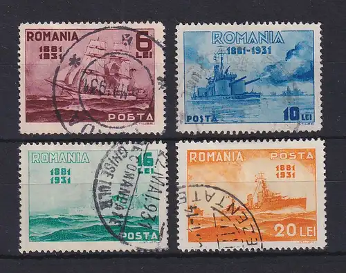 Rumänien 1931 Rumänische Flotte, Kriegsschiffe. Mi.-Nr. 402-405 Satz kpl. O