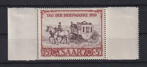 Saarland 1950 Postkutsche IBASA Tag der Briefmarke Mi.Nr. 291 postfrisch 