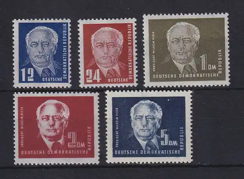 DDR 1950-51 Freimarken Wilhelm Pieck Mi.-Nr. 251-255 Satz 5 Werte kpl. **