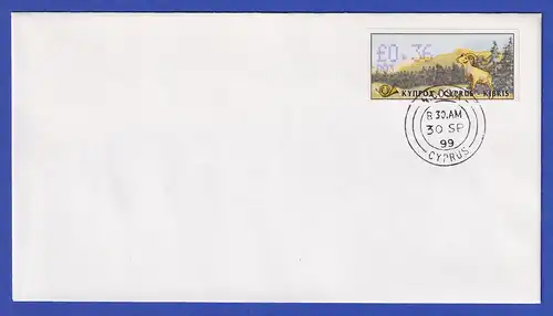 Zypern Amiel-ATM 1999  Mi-Nr. 4 Aut.-Nr. 003 Wert 0,36 auf blanco-FDC