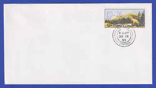 Zypern Amiel-ATM 1999 Mi-Nr. 4 Aut.-Nr.004 Wert 0,26 auf blanco-FDC 