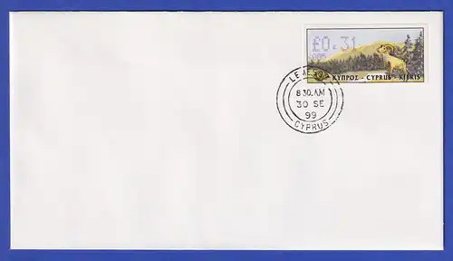 Zypern Amiel-ATM 1999 Mi-Nr. 4 Aut.-Nr.005 Wert 0,31 auf blanco-FDC 