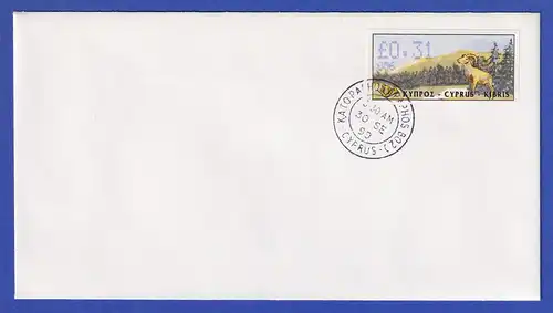 Zypern Amiel-ATM 1999 Mi-Nr. 4 Aut.-Nr.006 Wert 0,31 auf blanco-FDC