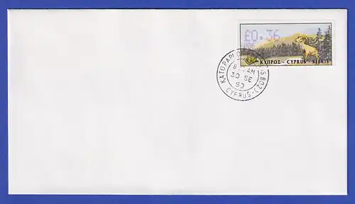 Zypern Amiel-ATM 1999 Mi-Nr. 4 Aut.-Nr.006 Wert 0,36 auf blanco-FDC