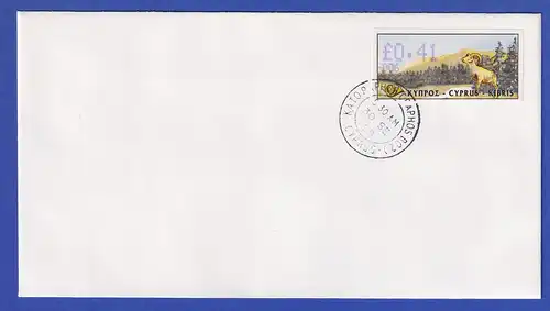 Zypern Amiel-ATM 1999 Mi-Nr. 4 Aut.-Nr.006 Wert 0,41 auf blanco-FDC