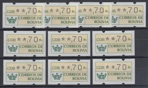 Bolivien / Bolivia ATM Wertstufe **,70 Lot 10 Stück ** 