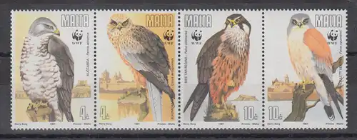 Malta 1991 WWF Greifvögel Mi.-Nr. 437-440 Satz 4 Werte **