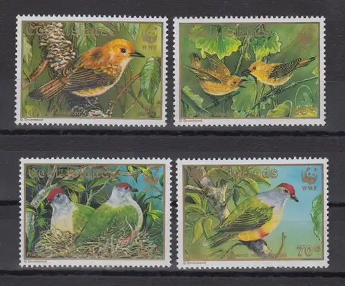 Cook Islands 1992 WWF Seltene Vögel Mi.-Nr. 1278-81 Satz 4 Werte **