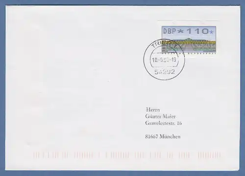ATM 2.2.2 Mettler-Toledo Wert 110 auf Brief aus TRIER O 10.6.98 mit AQ