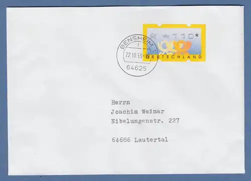 ATM 3.2 Wert 110 auf Brief von BENSHEIM nach Lauterbach, ET 22.10.99