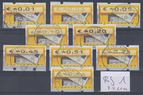 Bund ATM Briefkasten Mi-Nr. 5.1 Restwertsatz RS1 8 Werte kpl. gestempelt