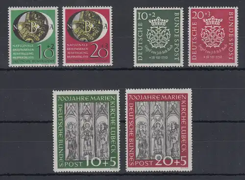 Bundesrepublik Briefmarken postfrisch Mi.-Nr. 121-22 , 139-40 und 141-42