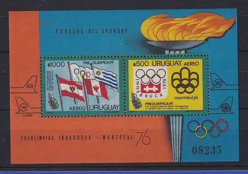 Uruguay 1976 Blockausgabe Olympiade 1976  Mi.-Nr. Block 25 **