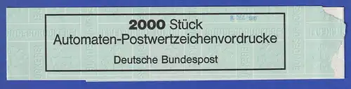 Banderole für ATM-Vordruck-Rolle. Frühes Datum 8. DEZ. 1980