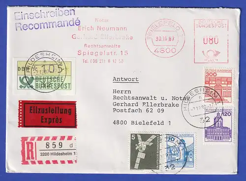 EPOS Hildesheim: ATM-Wert 105 auf R-Eil-Brief in MIF auch mit 1143 II Letterset