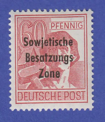 SBZ allg. Ausgabe Maschinenaufdruck seltene helle 60er  Mi.-Nr. 195a ** 