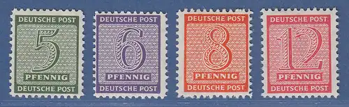 SBZ West-Sachsen Ziffern amtl. Versuchszähnung postfrisch ** Mi.-Nr. 120-23 X