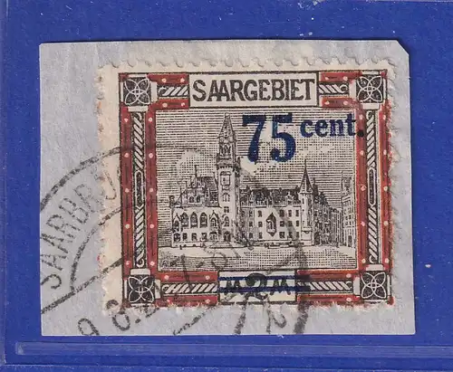 Saar 1921 Mi.-Nr. 79 A II bessere Farbe O auf Briefstück,  gpr. HOFFMANN BPP