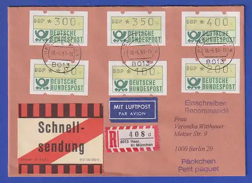 ATM 1.2 Typ N kpl. Satz 6 Werte 80-400 auf Schnellsendung, LT-O Haar 18.5.93 