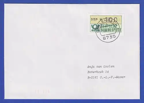ATM 1.2 Typ N Wert 100 auf Brief nach Belgien, O Oerlenbach 1.4.93