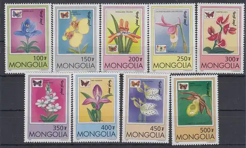 Mongolei 1997 Orchideen Mi.-Nr. 2703 - 2711 ** 