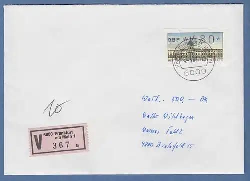 ATM Berlin Wert 480 auf Wertbrief mit ET-Tages-O FRANKFURT 4.5.1987