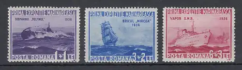 Rumänien 1936 Marine-Ausstellung Bukarest Mi.-Nr. 519-21 Satz kpl. **