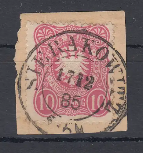 Deutsches Reich Mi.-Nr. 41 auf Briefstück, O SIERAKOWITZ 17.12.85