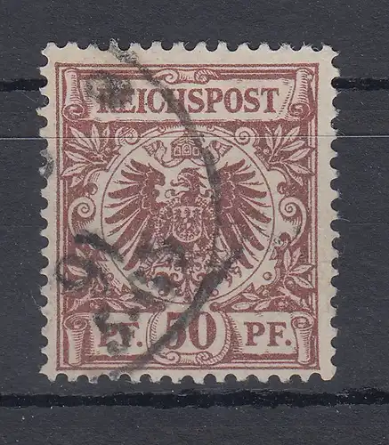 Deutsches Reich Mi.-Nr. 50d mit PLF III keilförmige weiße Stelle... O, gpr. BPP