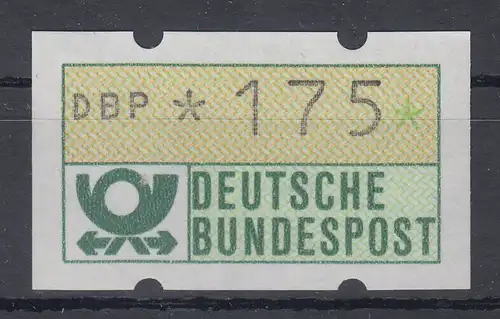 Deutschland ATM Postemblem Wert 175 mit weißer Gummierung Mi.-Nr. 1.1hv **