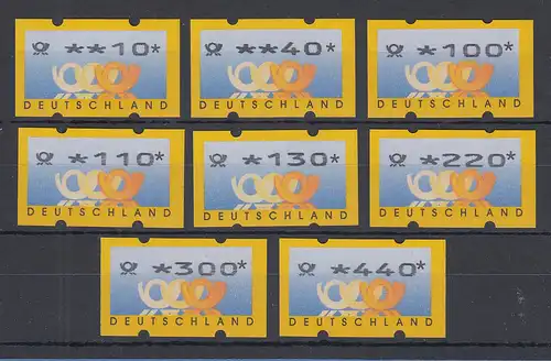 Deutschland ATM Mi-Nr. 3.2 Tastensatz TS1 10-40-100-110-130-220-300-440 **