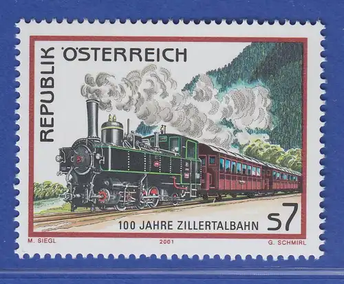 Österreich 2001 Sondermarke Eisenbahn 100 Jahre Zillertalbahn Mi.-Nr. 2339