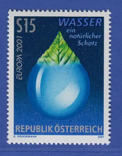 Österreich 2001 Sondermarke EUROPA Lebensspender Wasser  Mi.-Nr. 2344