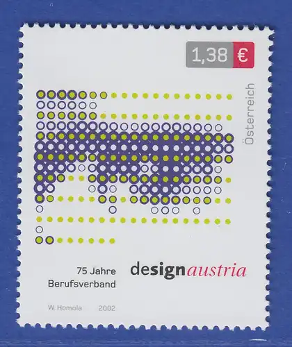 Österreich 2002 Sondermarke 75 Jahre Berufsverband Design Austria  Mi.-Nr. 2399