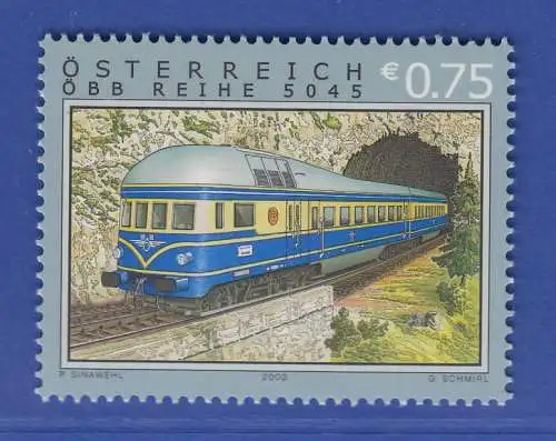 Österreich 2003 Sondermarke Eisenbahn Zug der Baureihe 5045  Mi.-Nr. 2425